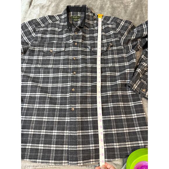 NWOT Eddie Bauer Size Large Men Heavy Weight 100% Cotton Flannel Shacket Gray - Picture 9 of 9